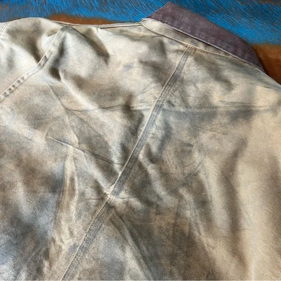 VTG Carhartt Blanket lined Chore Jacket Duck Canvas Trashed used distressed XXL